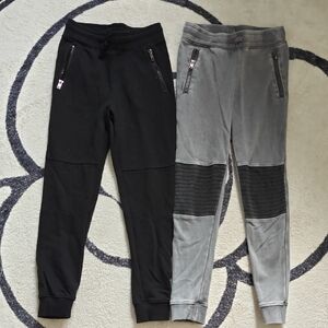H&M Kids Black and Gray Joggers with Zipper Details